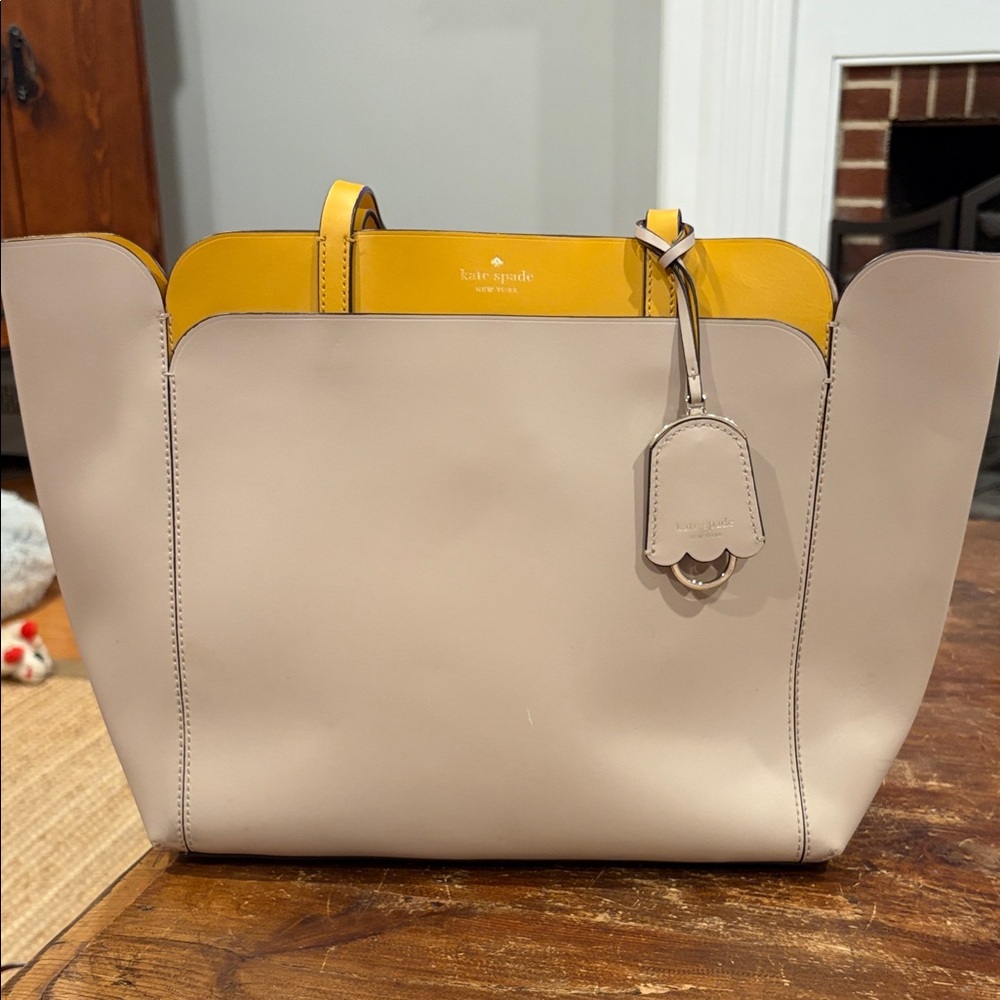 Kate Spade Gray and Yellow Tote Bag